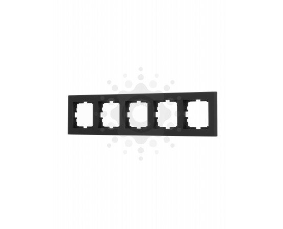 Рамка на 5 постов горизонтальная черная Lezard серия Vesna 742-4200-150 фото 1